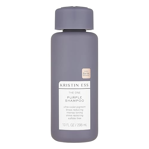 Kristin Ess Hair The One Purple Shampoo for Toning Blonde Hair - Neutralizes Brass + Yellow Tones, Shine Restoring - Sulfate, Silicone and Paraben