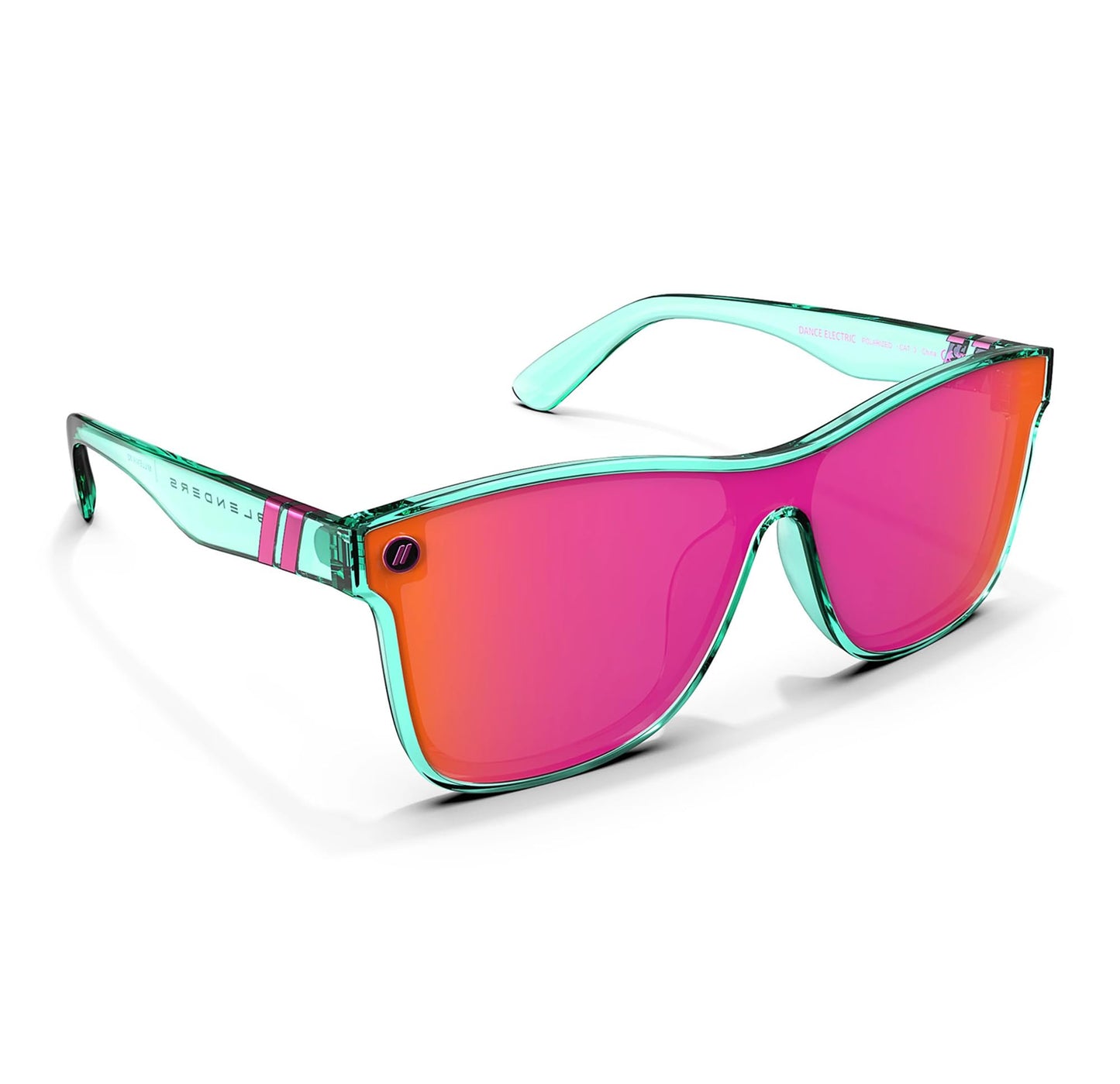 Blenders Eyewear Millenia X2 - Polarized Sunglasses - Flat, Mirrored Lens, Tough Frames - 100% UV Protection - For Men & Women - Dance Electric