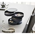 Maxbei Jewelry Organizer Case 360 Degree Round Rotating Jewelry Storage Box Necklace Bracelet Ring Earring Display Tray Holder
