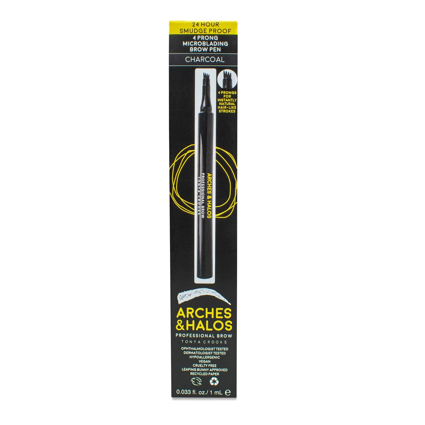 Arches & Halos Microblading Brow Shaping Pen - Fuller, More Defined Brow - Long-lasting, Smudge Resistant, Rich Color - Vegan and Cruelty Free Makeup