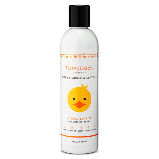 FuzzyDuck Kids Detangler & Leave-in Conditioner - Lightweight Moisturizer for Frizz Control & Curl Definition, Hydrates & Softens Dry Hair with Aloe