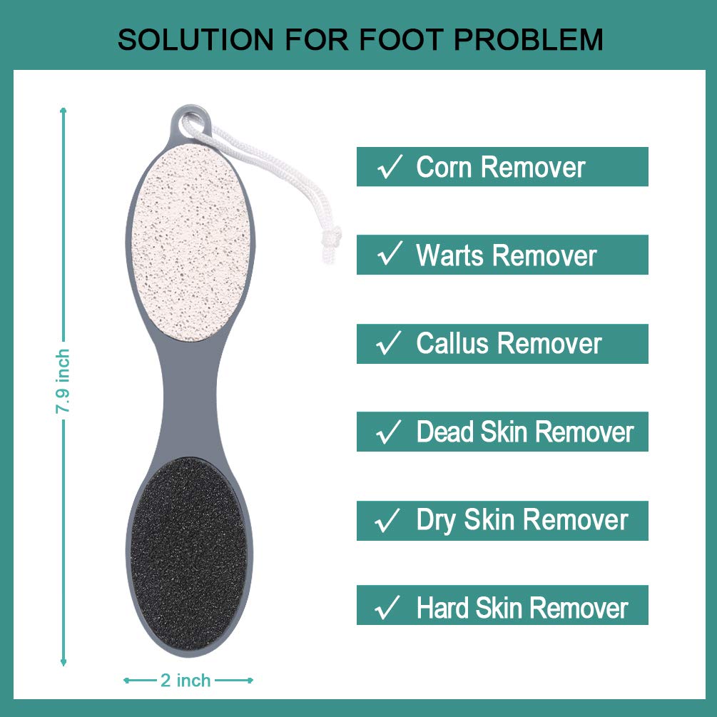CAREHOOD Foot File Callus Remover - Multi Purpose 4 in 1 Feet Pedicure Tools with Foot Scrubber, Pumice Stone, Foot Rasp and Sand Paper for Home Foot