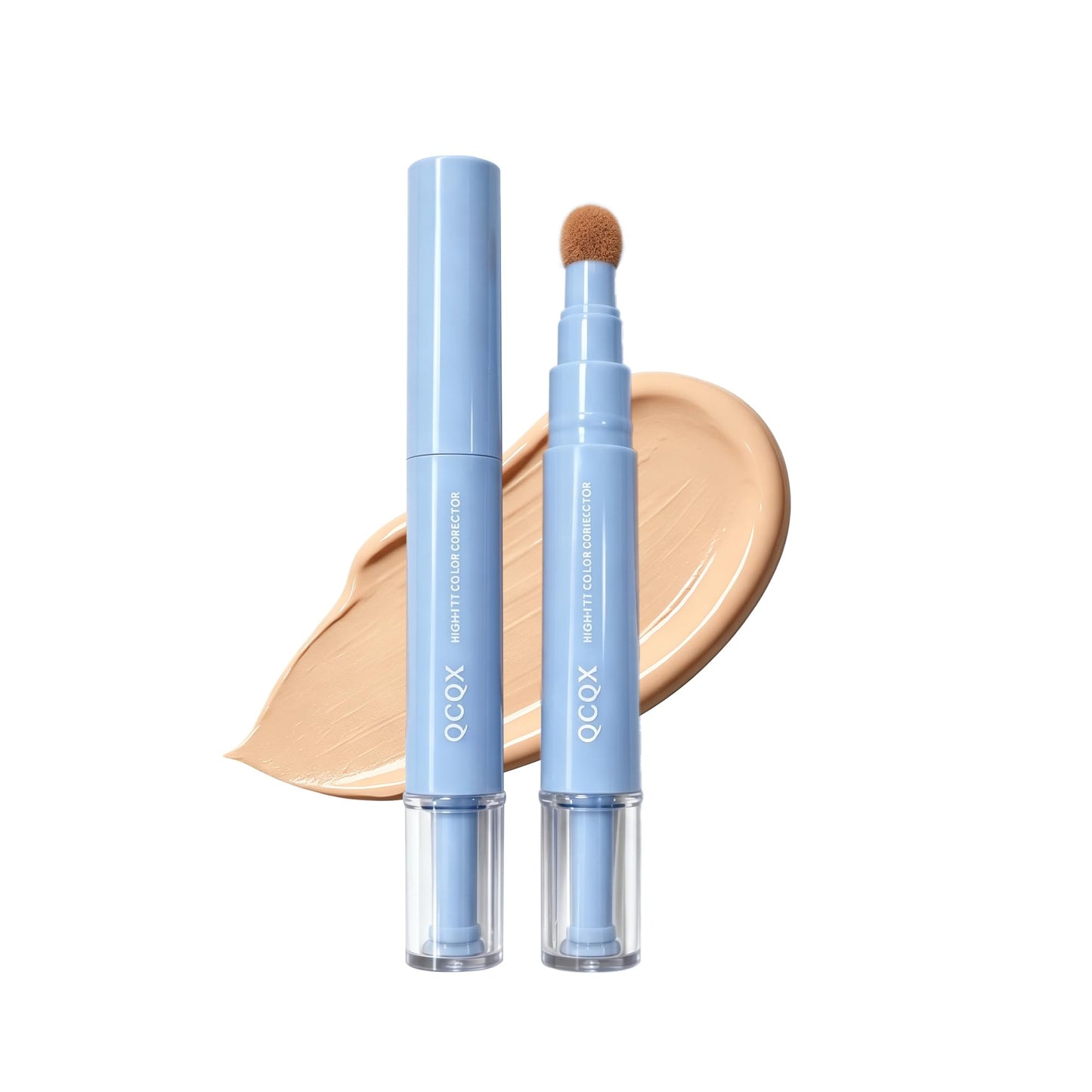 QCQX Dual-effect Concealer Pen & Foundation Eye Concealer - 24-Hour Long-LastingFull Coverage Matte Finish.Healthy Skin Glow Perfector Concealer Pen