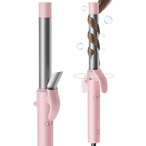 Rotating Automatic Curling Iron -TYMO ROTA Curling Wand for Beach Waves, Long Barrel Ceramic Coating Hair Curler for Women, 40 Million Ionic, 5 Temps