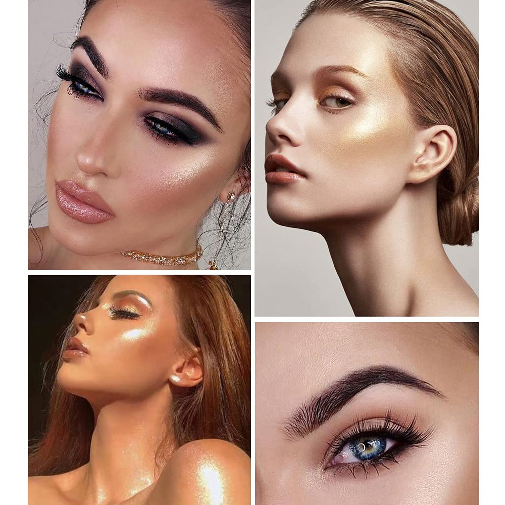 AKARY Face Glitter Blush Pink Shimmer Highlighter Blusher Powder Makeup Cosmetics Facial Contour Corrector Shine Rouge (#03 Fairy Powder)