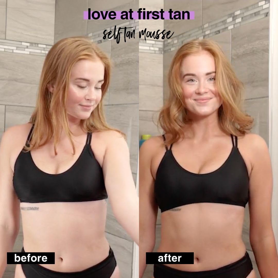 b.tan Violet Base Self Tanner Mousse | Love At First Tan - Best, 1 Hour Express Sunless Tanning Foam, Cancels Orange Tones, Dark Bronzing Glow, No Beauty and Personal Care B.TAN
