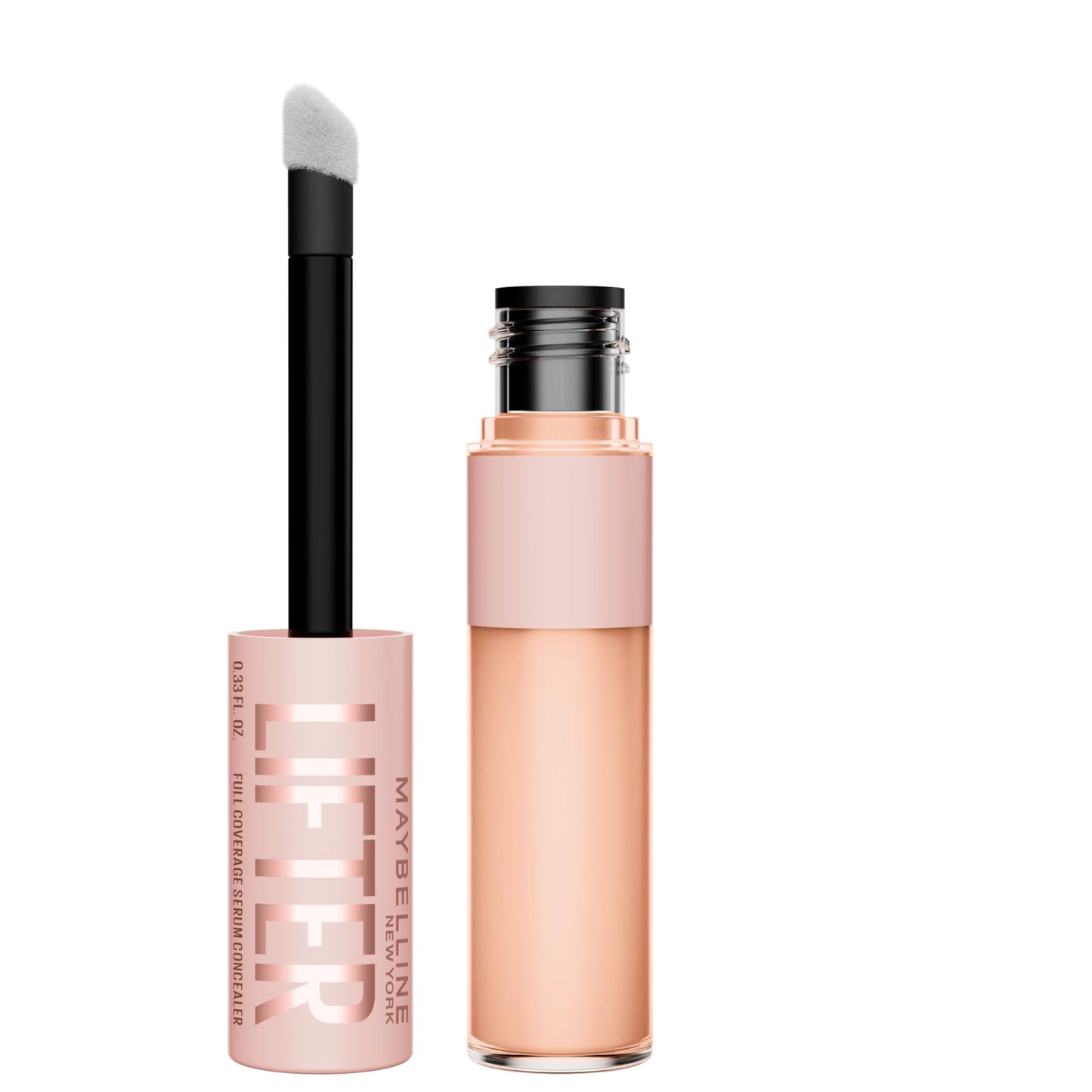 Maybelline Lifter Serum Concealer, Radiant Concealer with Full Coverage, Includes 2% Peptides + Caffeine to Hydrates & Brightens Under Eyes, 20, 1