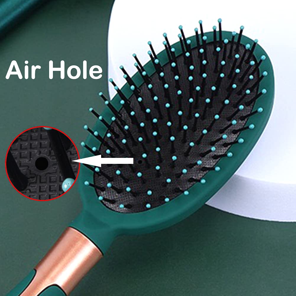 RN BEAUTY Detangling Brush Anti-Static Massage Hair Brushes Paddle Hairbrush With Cushion Base Nylon Bristle Pins Blow Drying Detangler Comb for Wet
