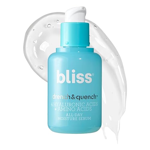 Bliss Drench & Quench Hyaluronic Acid Serum - Hydrating Face Serum with Amino Acids - Deep Moisture, Plumps & Smooths Dry, Sensitive Skin - 1 Fl Oz