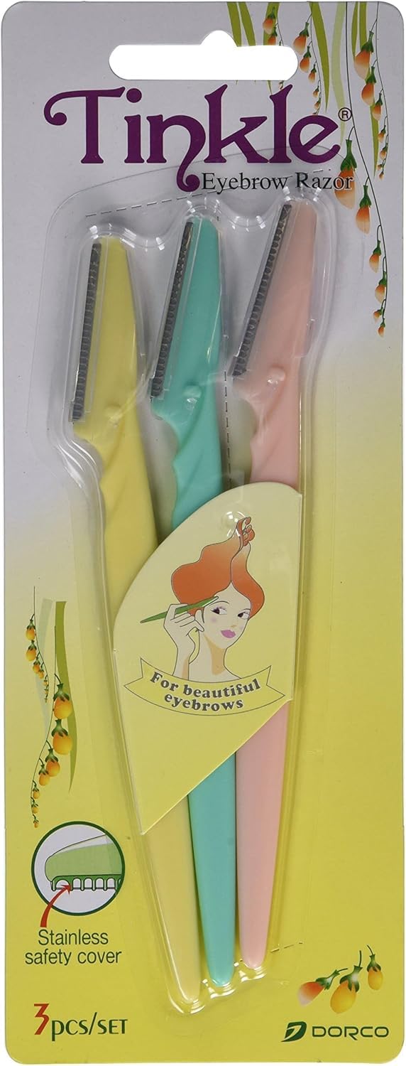 Tinkle Eyebrow Razor | 3 Packs of 4 Razors | Professional Dermaplaning Tool for Flawless Skin | Precision Facial Hair Removal Beauty and Personal Care DORCO Default Title