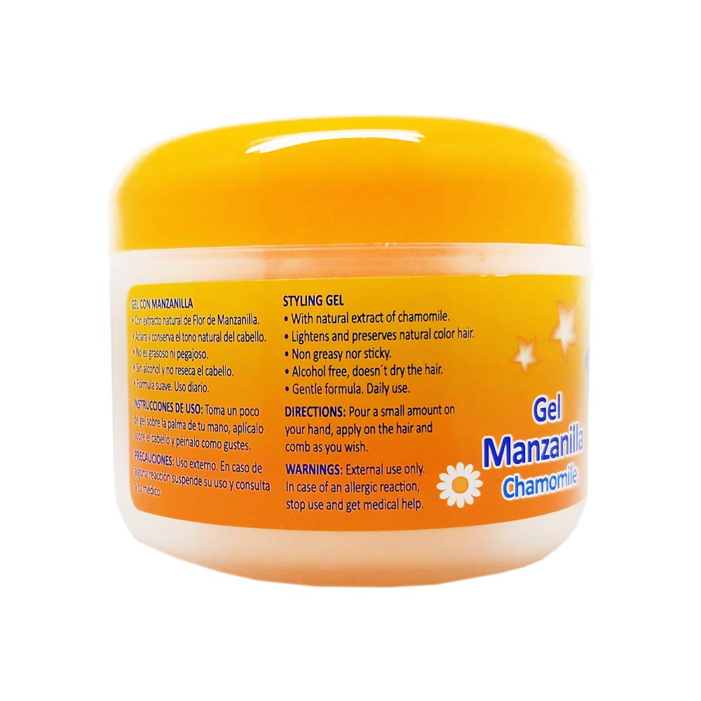 Ricitos de Oro Chamomile Hair Gel -Preserves Natural Color, Non-Greasy, Alcohol Free, Hypoallergenic, Tear-Free, Gentle Daily Use - Baby, Kids Hair