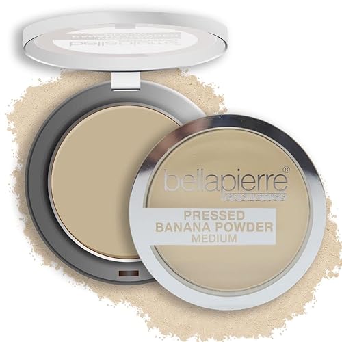 Bellapierre Pressed Banana Setting Powder - Compact Color-Correcting Banana Powder, Matte Translucent Finish, Under-Eye Brightening Baking Powder