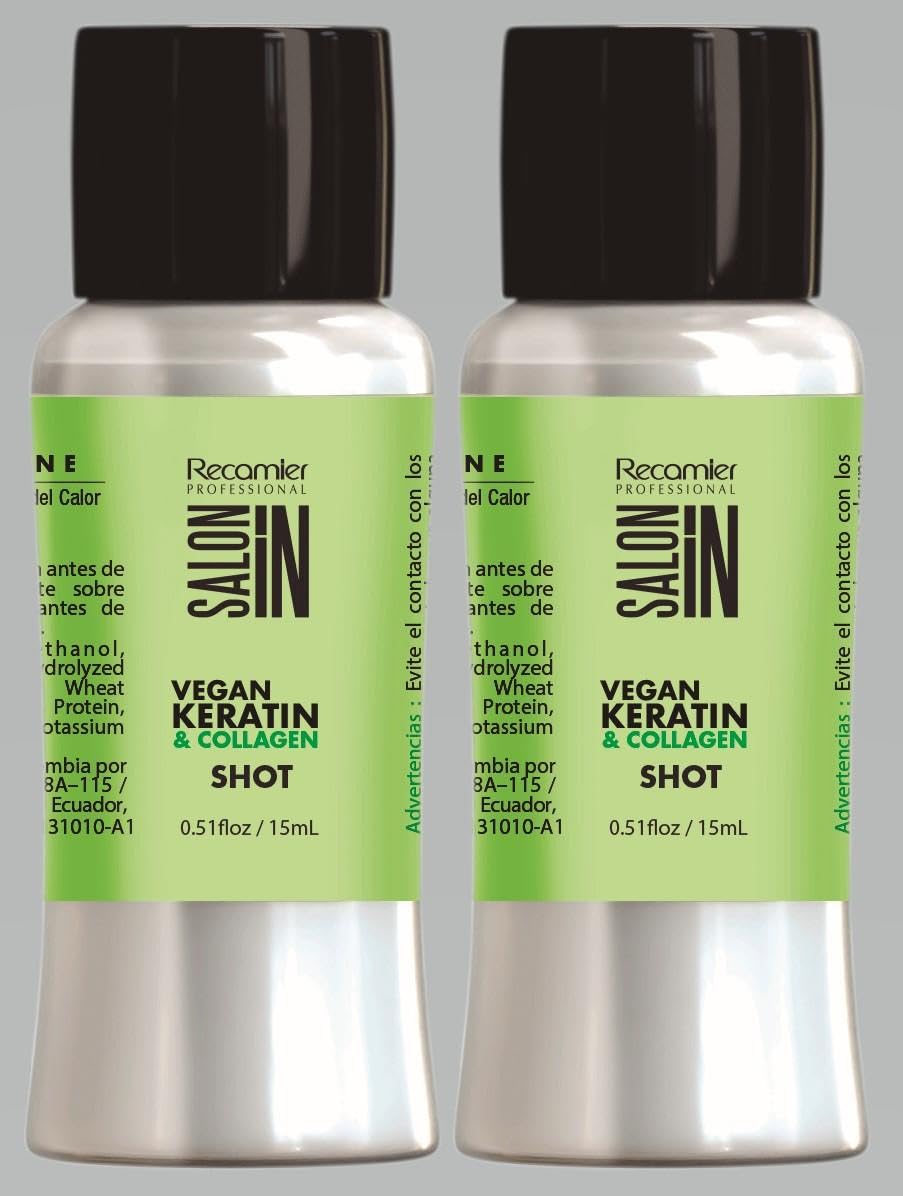 RECAMIER Dyed Hair Shampoo Conditioner 10.1 oz Set UV Protectant + 2 Nano keratin Shots