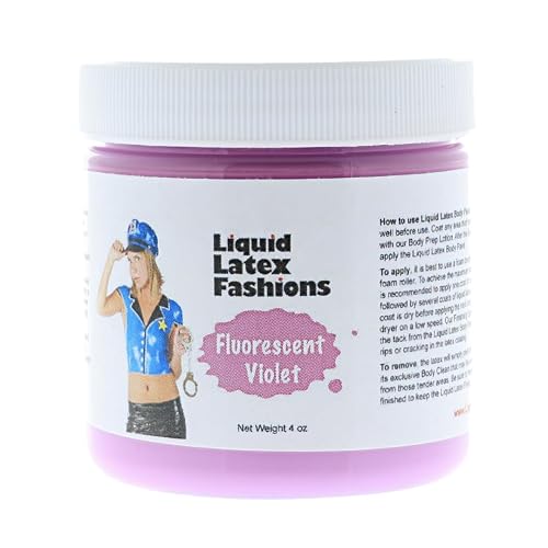 Fluorescent Violet 4 Oz - Face and Body Paint Black Light UV Reactive, Halloween Latex Full Body Paint for Adults and Kids, Ideal for Art, Parties