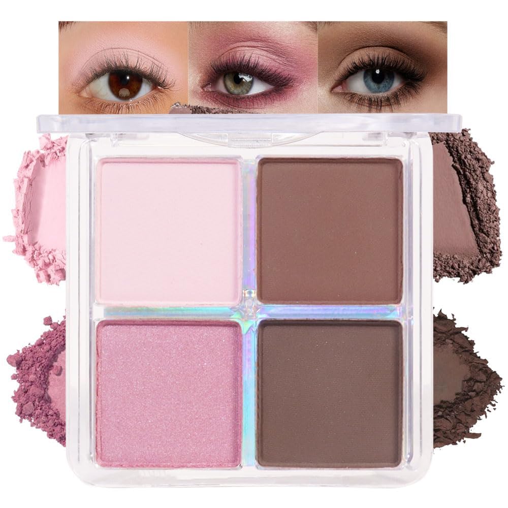 6 Color Eyeshadow Makeup Palette, 6 Rose Gold Dark Brown Nude Black Coffee Champagne Gold Eyeshadows Palette, Everyday Matte Shimmer Finish Eye Makeup Beauty and Personal Care HHLTOH Default Title