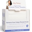 Disposable Biodegradable Face Towels XL for Skin Care & Makeup Remover Dry Wipes, Clean Facial Towel, Hypoallerganic Wash Cloth, Clean Face Towels