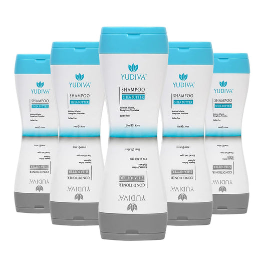 Yudiva Dual Chamber Shampoo and Conditioner Set with Shea Butter - 3.3 Fl Oz Travel Shampoo and Conditioner Duo - Moisturizing Haircare Set - Airline
