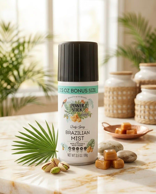 Power Stick Brazilian Mist Body Spray Notes of Pistachio & Salted Caramel (2 pack) Beauty & Personal Care Power Stick