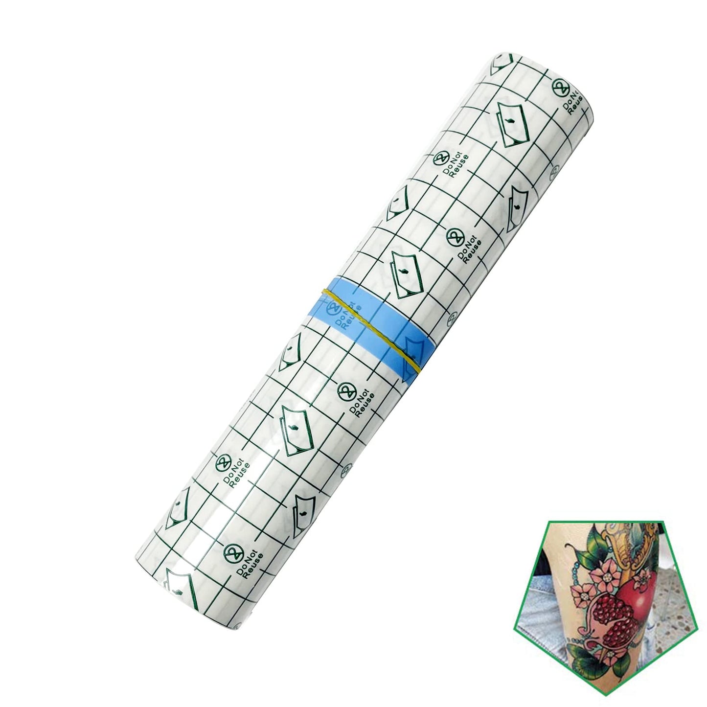 Tattoo Aftercare Bandage Roll 8" x 2 Yard - Waterproof Transparent Film for Tattoos Initial Healing and Skin Repair Adhesive Supply Wrap Beauty and Personal Care Flatoedu