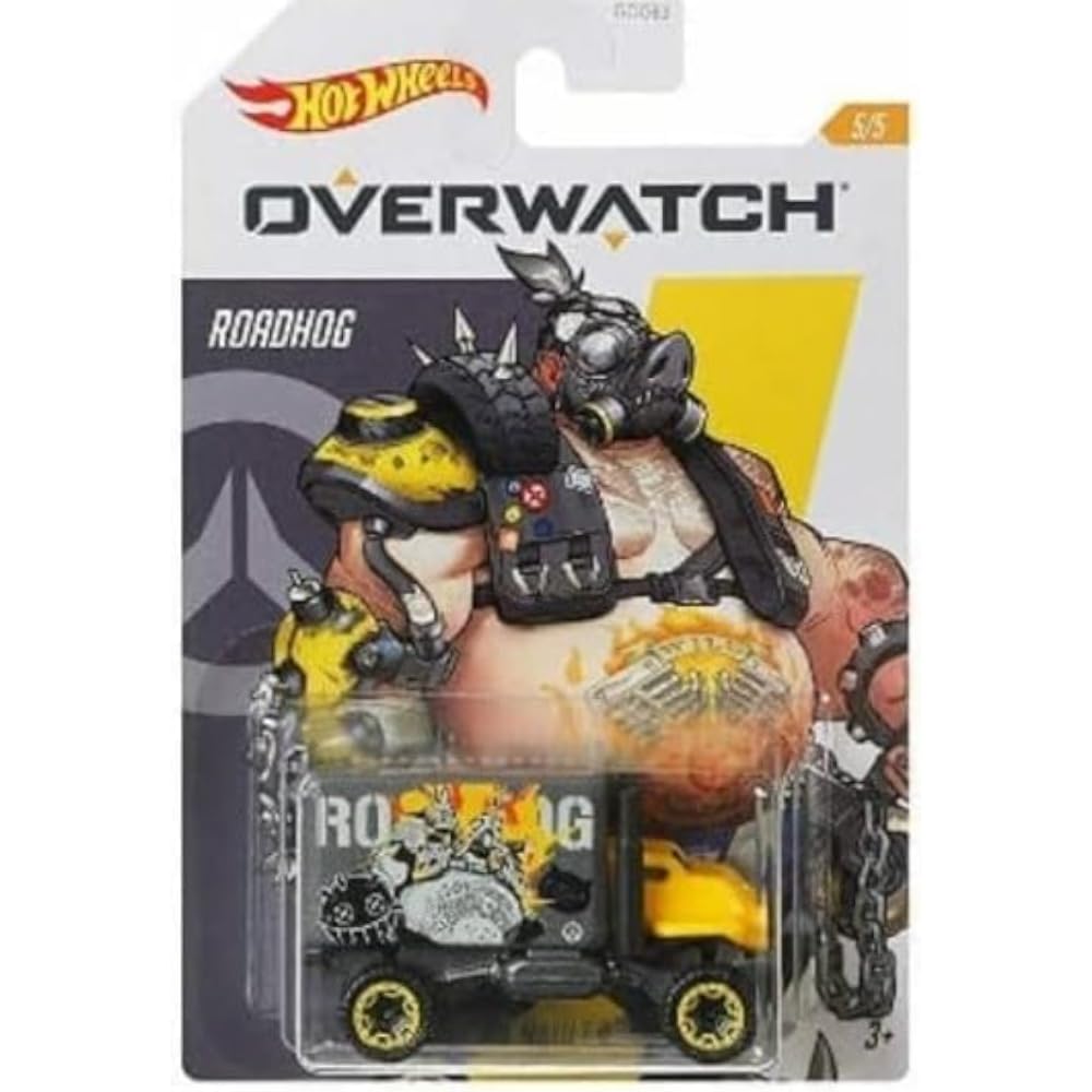Hot Wheels Overwatch Car Series Die‑Cast 5‑Pack Bundle- Tracer, Soldier:76, Reinhardt, D.Va & Roadhog | Licensed Blizzard Collectible | 1:64 Scale