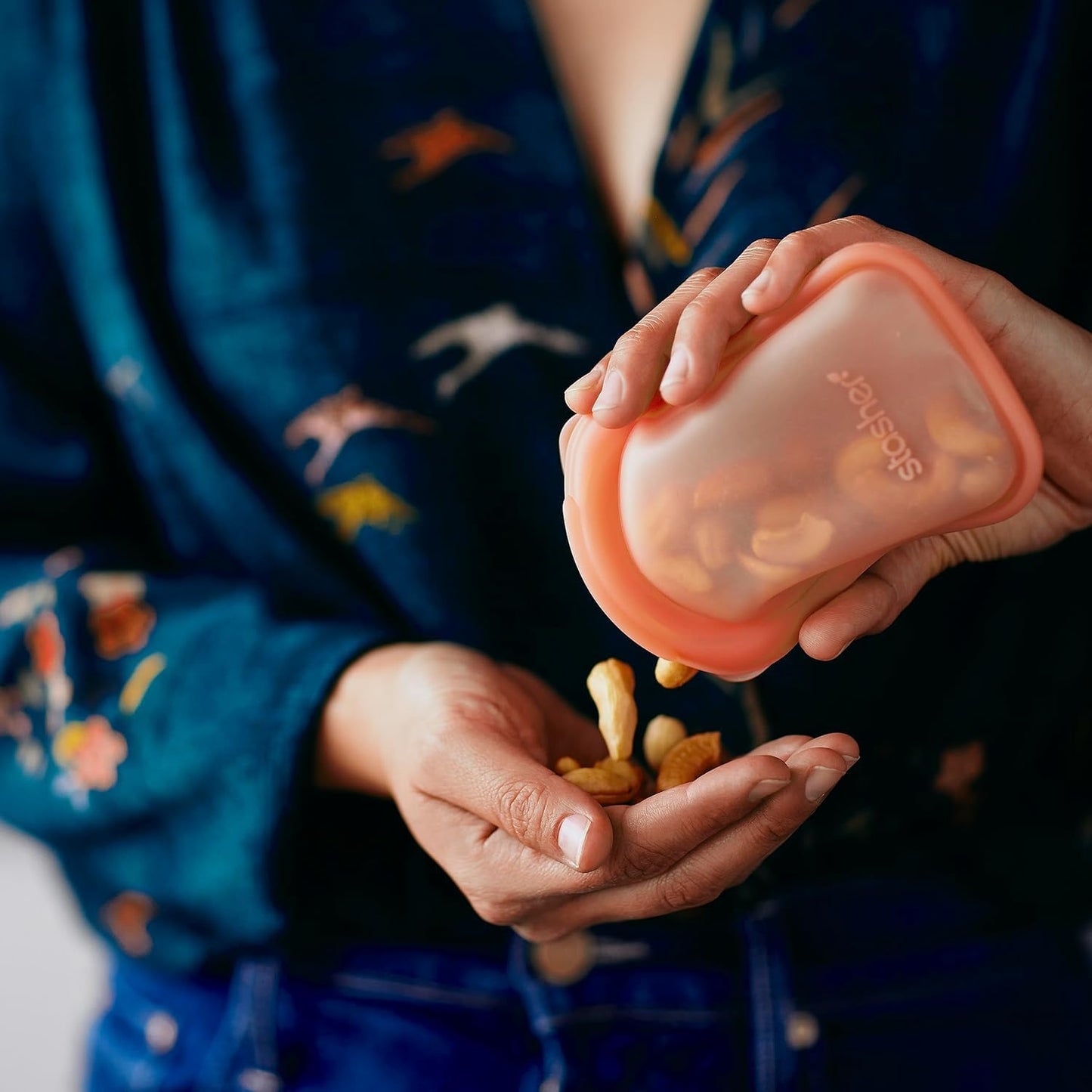 Stasher Premium Silicone Reusable Food Storage Pocket Bag, Aqua, Microwave, Sous Vide, Dishwasher, Oven and Freezer Safe, BPA Free, Leak-free…