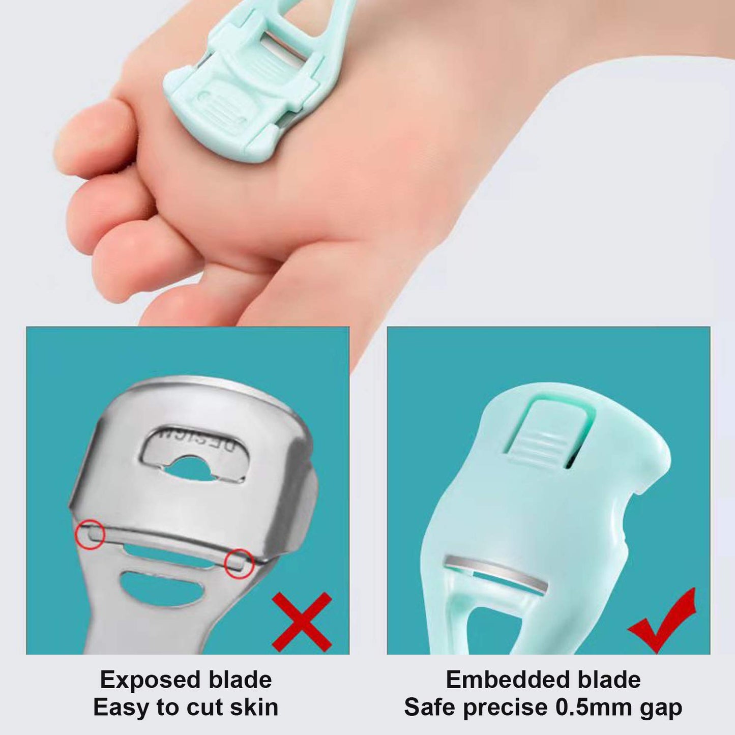 Foot Care Pedicure Callus Shaver Hard Skin Remover, Sichy Heel Scraper for Feet, 10 Replacement Slices 1 Stainless Steel Callus Shaver Foot Care Tools