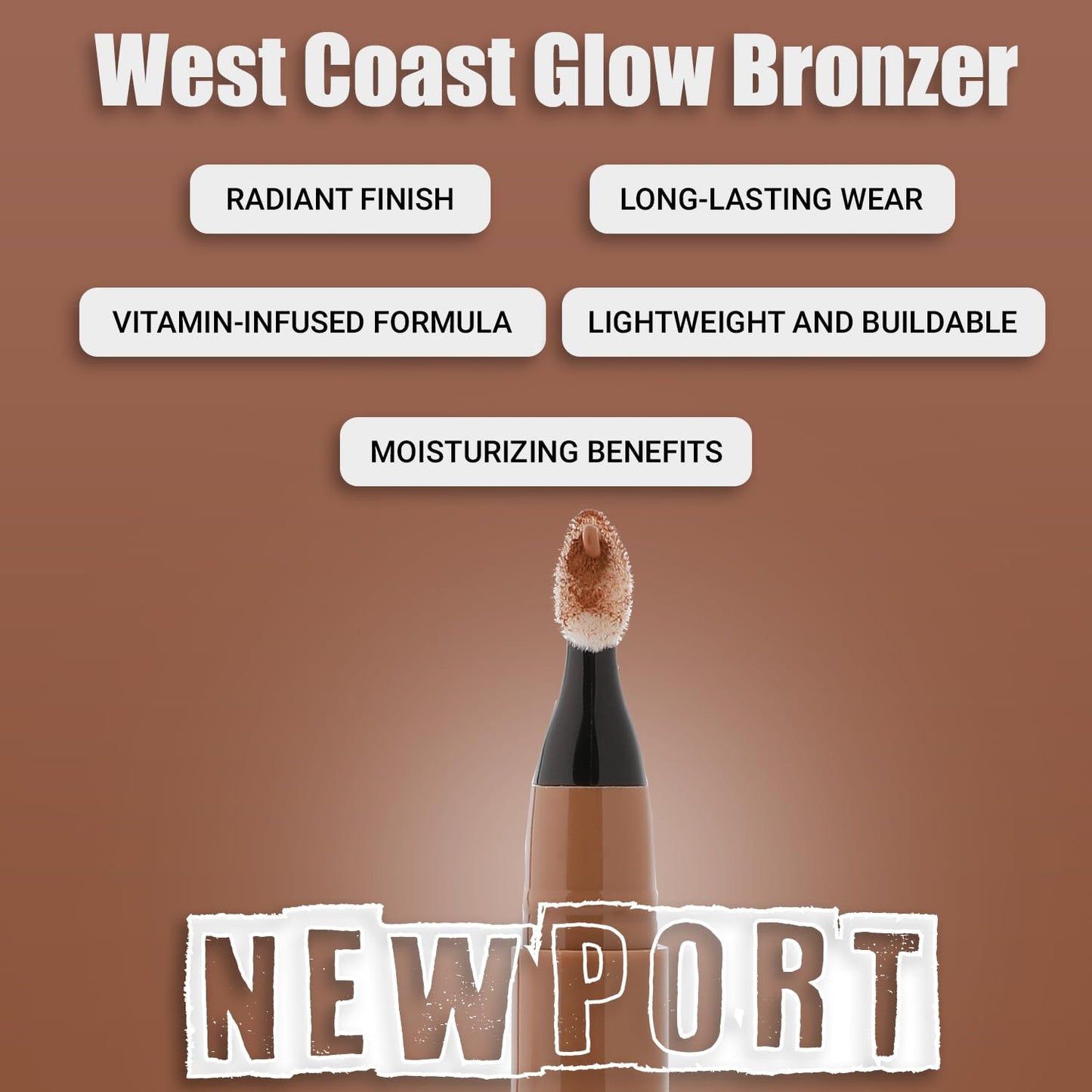 Profusion Cosmetics West Coast Glow Liquid Bronzer - Lightweight Buildable Face & Body Makeup, Vitamin-Enriched Hydrating Formula, Radiant Sun-Kissed