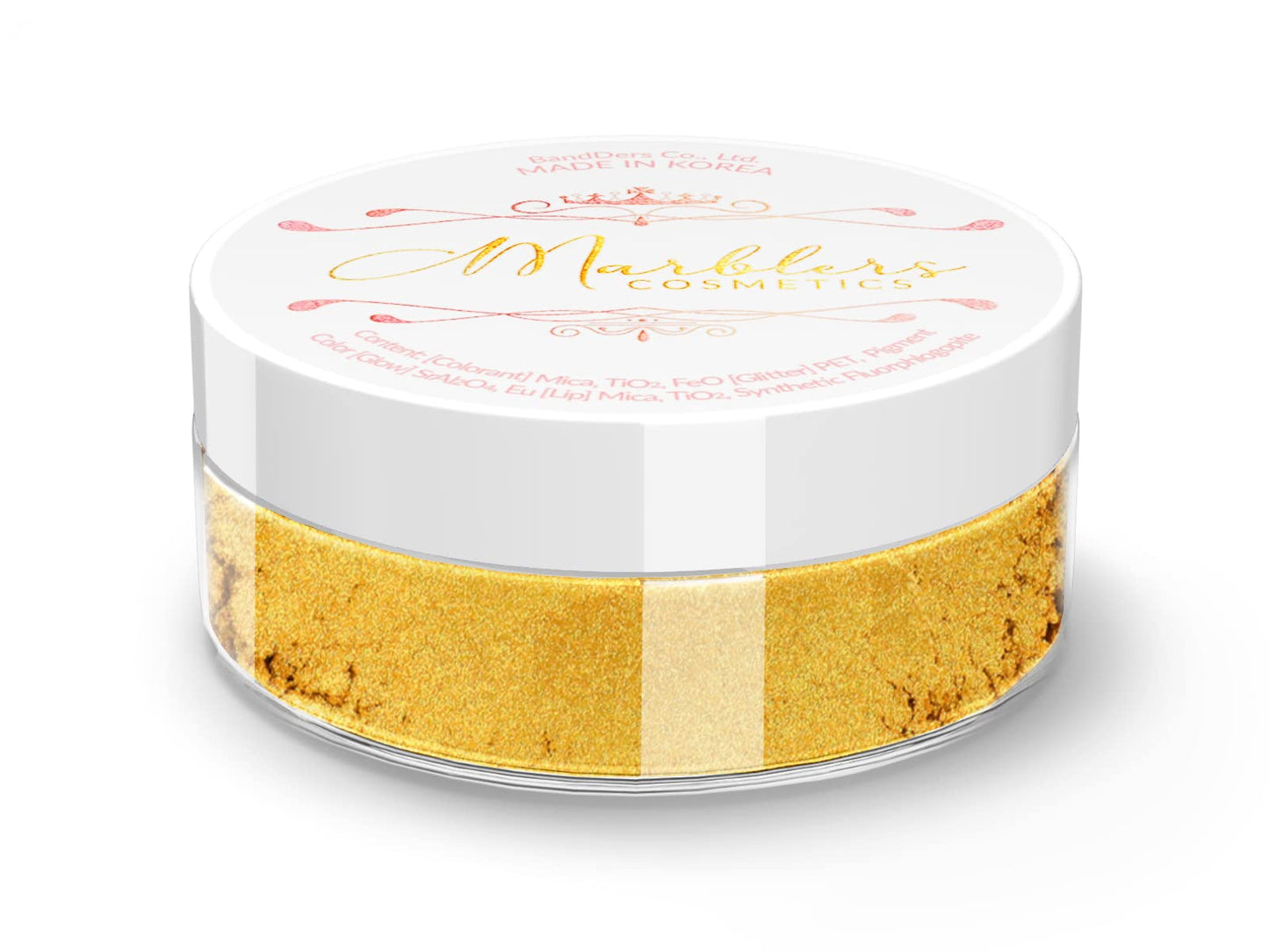 MARBLERS Fine Natural Mica Powder [Boutique Gold] 0.11oz (3g) | Highly Pigmented | Non-Toxic, Vegan, Cruelty-Free | Eyeshadow, Body Butter, Nail