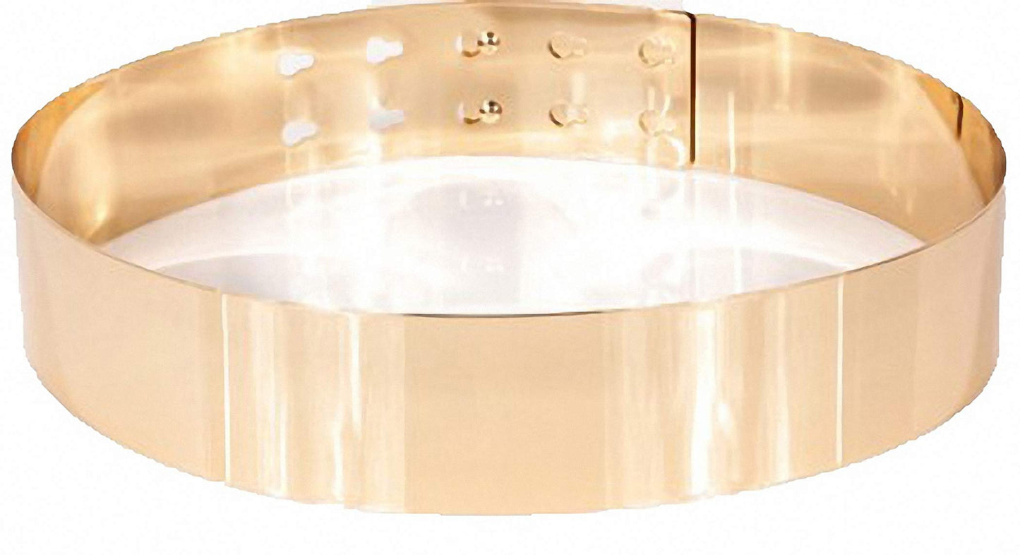 Ulalaza Womens Full Metal Sleek Mirror Plate Waistband Belt Chain Dress Decorated Skinny Golden Silver Belt