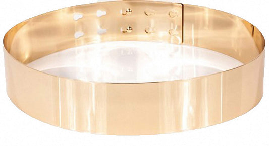 Ulalaza Womens Full Metal Sleek Mirror Plate Waistband Belt Chain Dress Decorated Skinny Golden Silver Belt