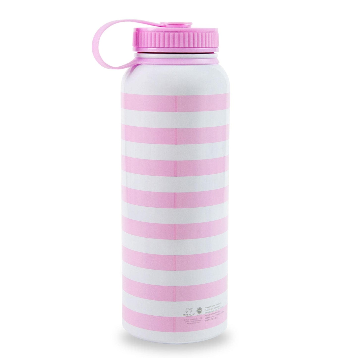 Sanrio Hello Kitty Pink Stainless Steel Water Bottle With Leak-Resistant Lid | Double-Walled Metal Sports Jug | Holds 42 Ounces