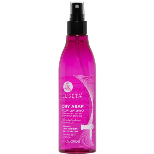 Luseta ASAP Blow-Dry Spray with Argan & Marula Oil - Heat Protectant for All Hair Types, Sulfate & Paraben Free, 8.5oz