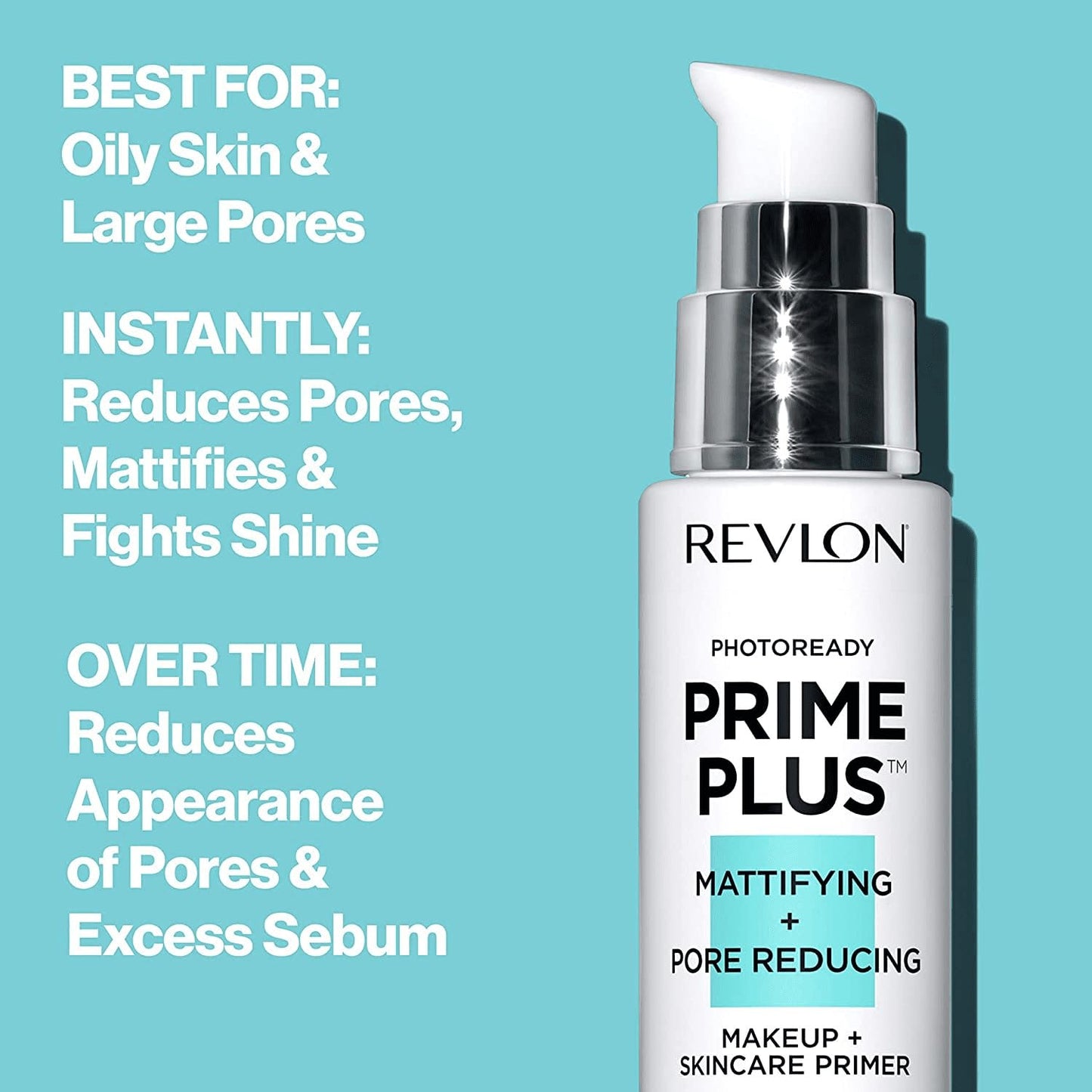 Revlon Face Primer, PhotoReady Prime Plus Face Makeup for All Skin Types, Blurs & Fills in Fine Lines, Infused with Salicylic Acid and AHA, Mattifying