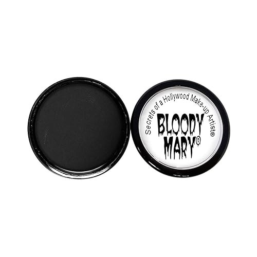 Bloody Mary Solid Black Eyeshadow Eye Makeup - Intense Black by Bobbie Weiner for Theater Costume Halloween & Everyday Drama - Professional Quality…