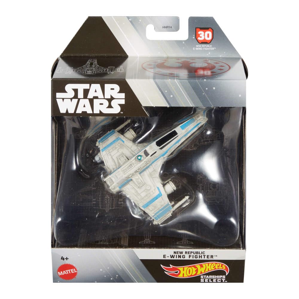 Hot Wheels Star Wars Starships Select New Republic E-Wing Fighter #30, 1:50 Scale Premium Die-Cast Vehicle