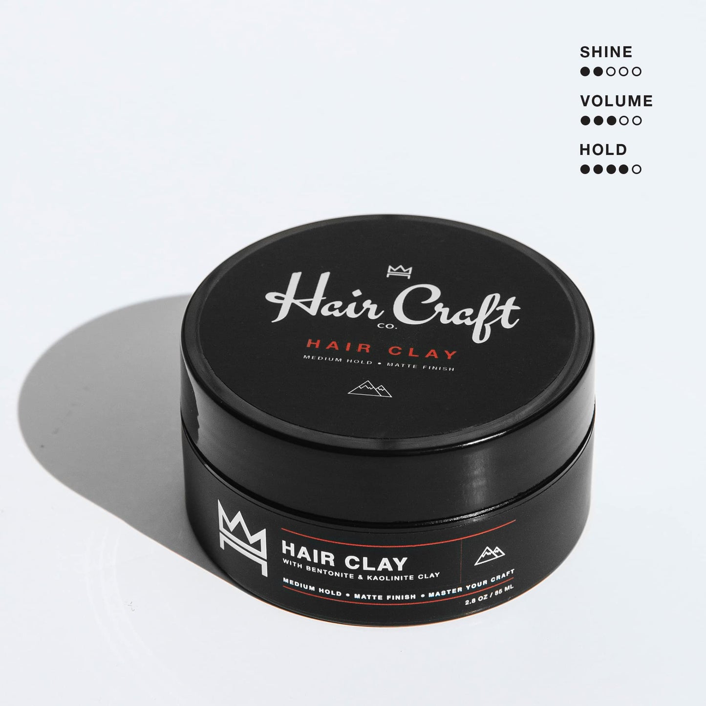 Hair Craft Co. Clay Pomade 2oz - Shine-Free Matte Finish - Medium Hold/Natural Look -Clay Base [Super Dense], Stylist Approved - Ideal for Textured