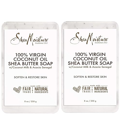 Shea Moisture 100% Virgin Coconut Oil Shea Butter Soap, 8 Ounce (Pack of 2)