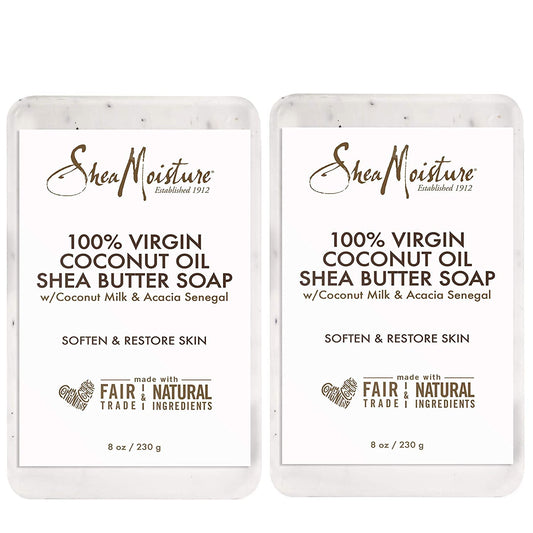 Shea Moisture 100% Virgin Coconut Oil Shea Butter Soap, 8 Ounce (Pack of 2)