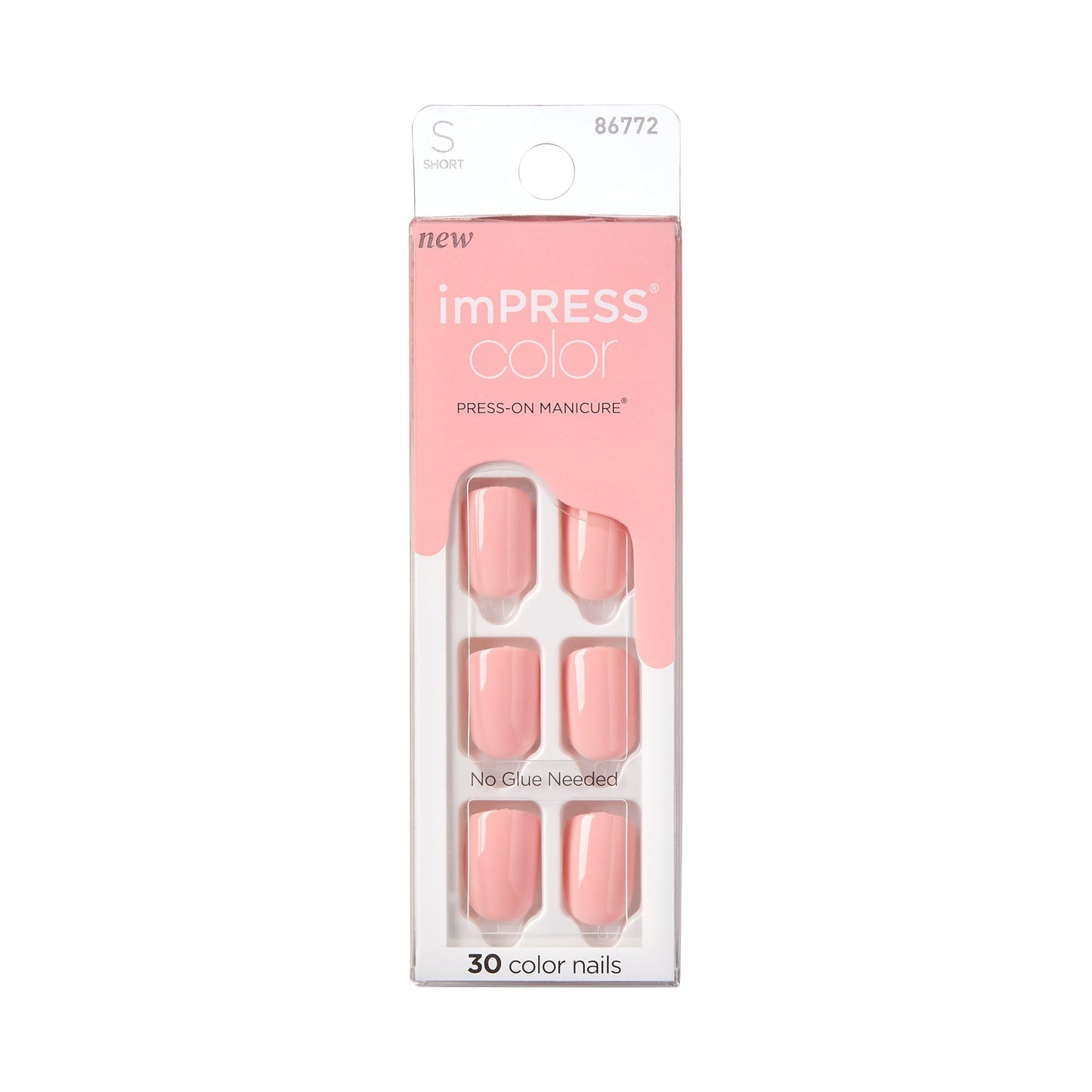 Kiss Impress Color Press-On Nails Polish-Free Manicure Set, ‘Dolce Pink’, 30 Chip-Proof, Smudge-Proof Fake Nails Beauty & Personal Care KISS