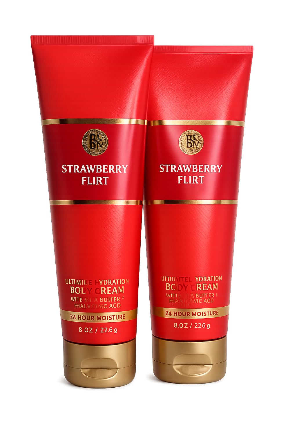 Bath & Body Works Strawberry Flirt Ultimate Hydration Body Cream 2-Pack - Sweet Strawberry Candy Scent