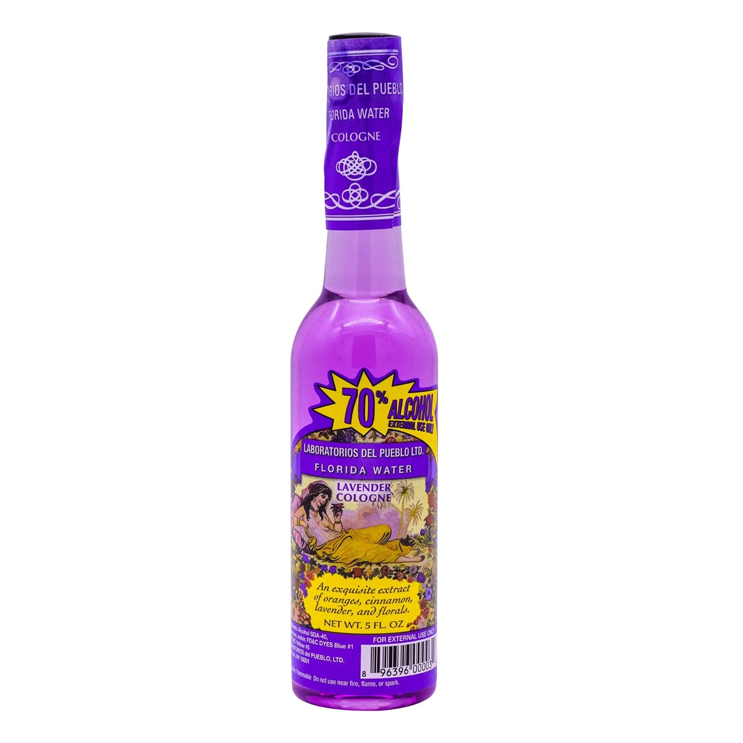 Florida Water Lavender Cologne 5.0 Oz - One (1) Plastic Bottle