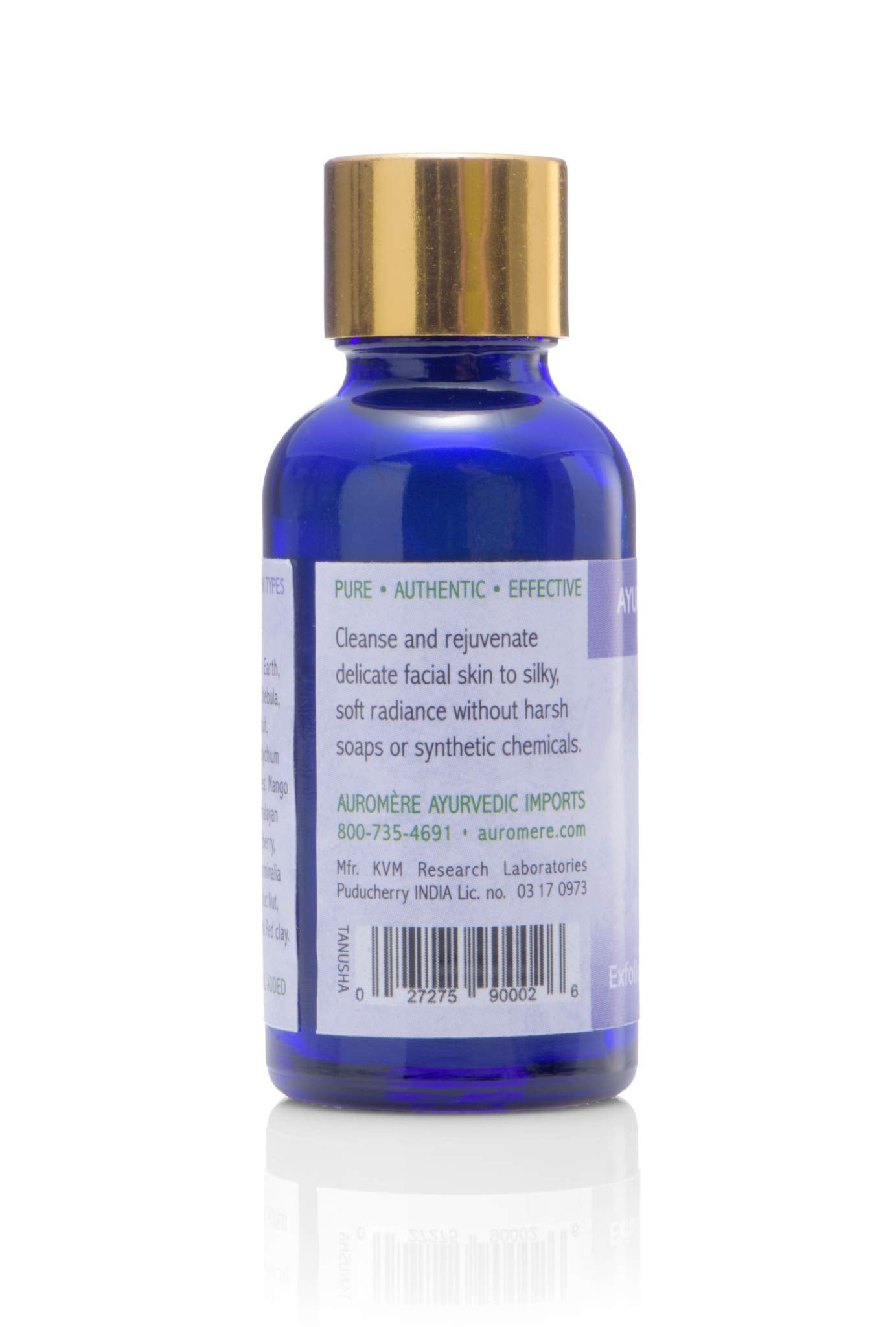 Auromere Ayurvedic Exfoliating Face Wash - Vegan, All Natural, Non GMO, Gentle Facial Polish & Cleanser (.56 oz)