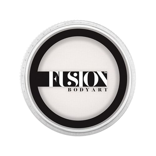 Fusion Body Art Face Paint | PRO Paraffin White (32gm), Professional Quality Water Activated Face and Body Paint Supplies Single Makeup Cake