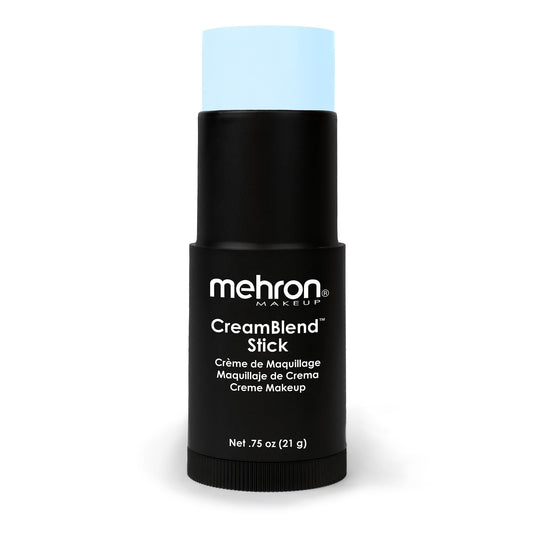Mehron Makeup CreamBlend Stick | Face Paint, Body Paint, & Foundation Cream Makeup | Perfect for Halloween .75 oz (21 g) (Pastel Blue) | Made in the