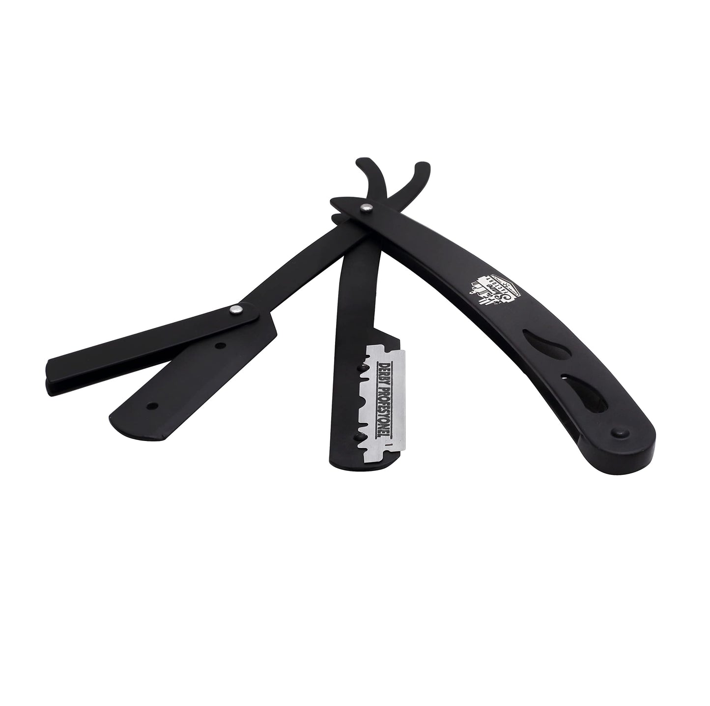 the shave factory Factory® Straight Edge Razor Kit - Single - Stainless Steel razors men from (Black / 100 Derby Professional Blades), 1.0 Count Beauty and Personal Care the shave factory