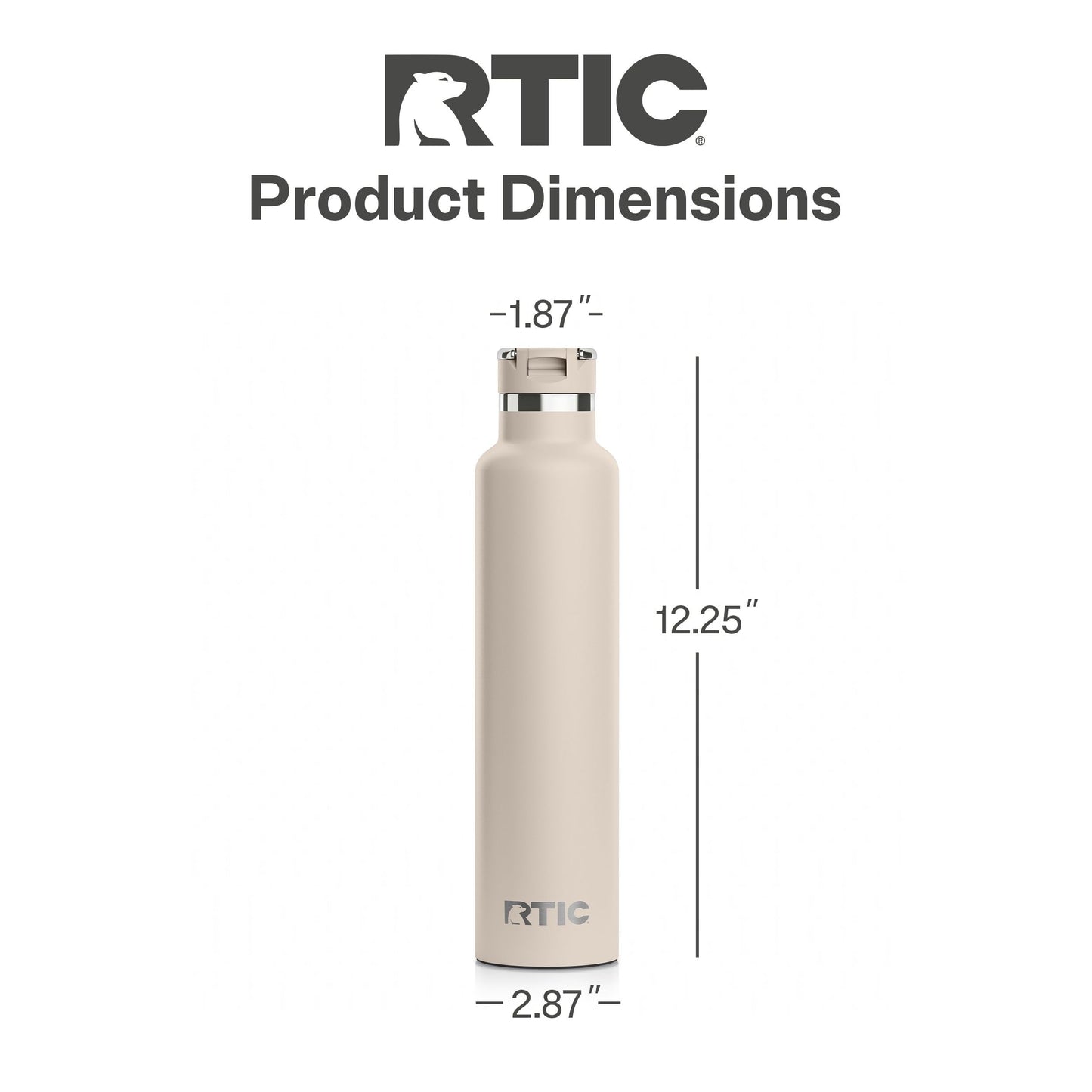 RTIC 26oz Journey Bottle Metal Ceramic Lined Stainless Steel Vacuum Insulated, BPA Free, Reusable, for Water, Hot and Cold Drinks, Travel, Sports