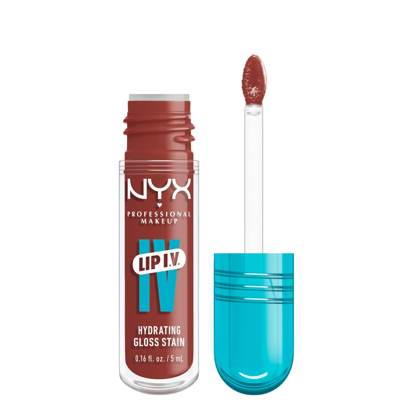 NYX PROFESSIONAL MAKEUP Lip IV Hydrating Glossy Lip Stain, Long-Lasting, Tinted, Vegan Formula with 12 HR Hydration - Drippin' Nude (Nude)