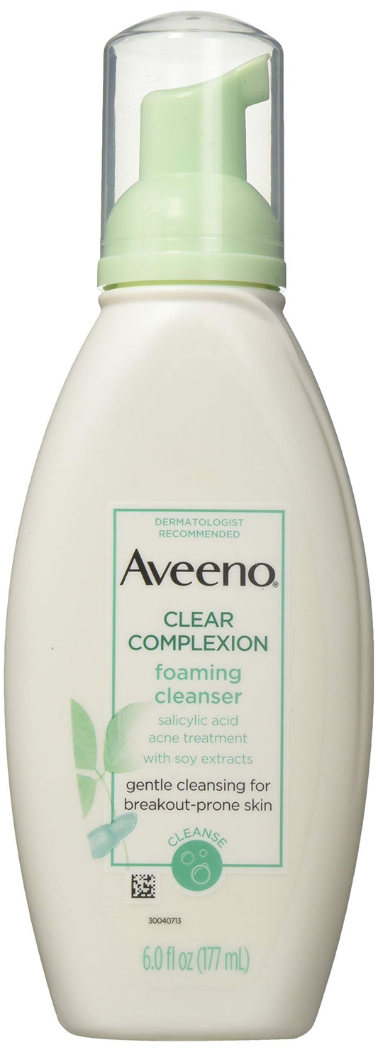 Aveeno Clear Complexion Foaming Cleanser, 6 Fluid Ounce - 12 per case.