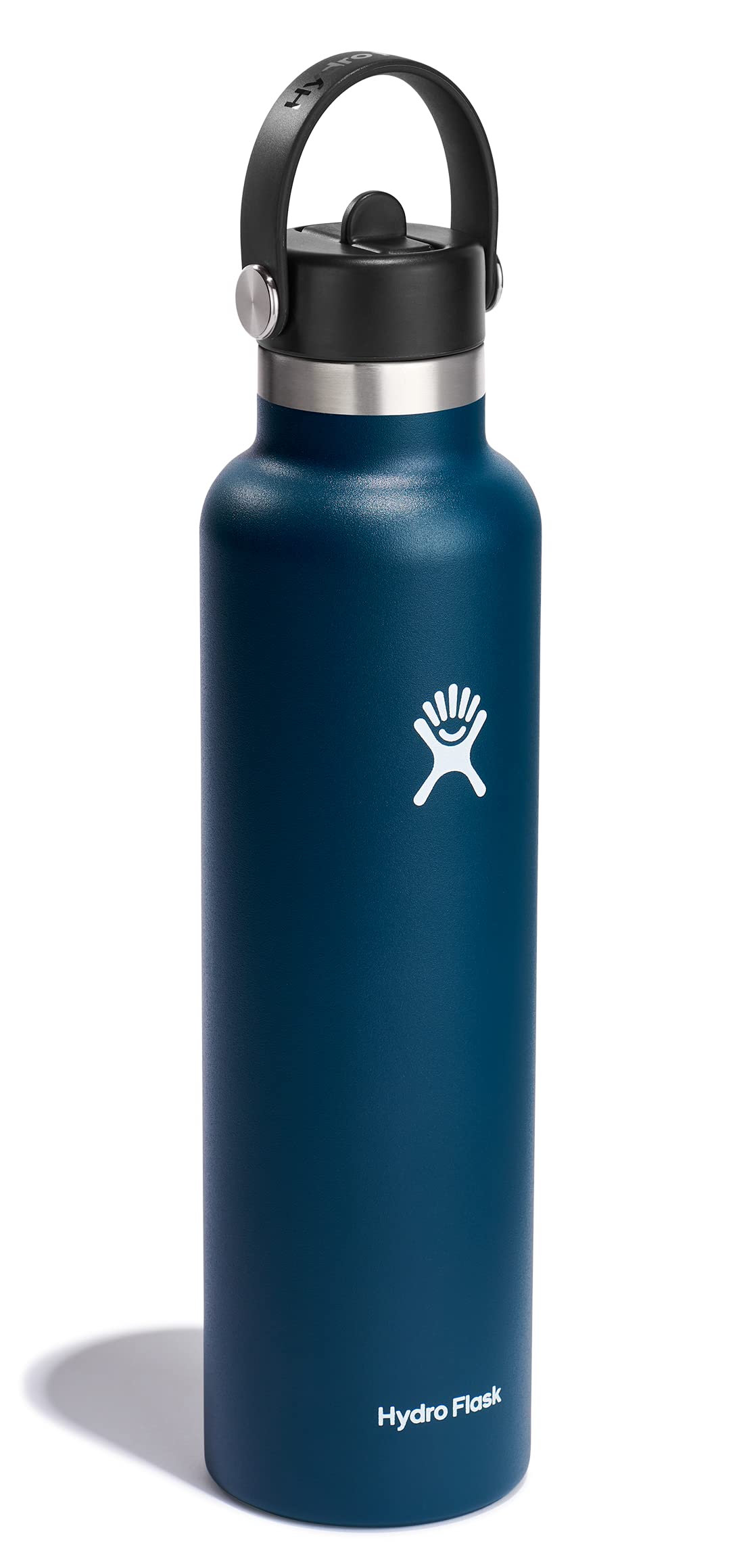 Hydro Flask Water Bottle - Insulated Stainless Steel - Straw Lid, Non Spill, Leakproof 24 Oz Indigo Blue