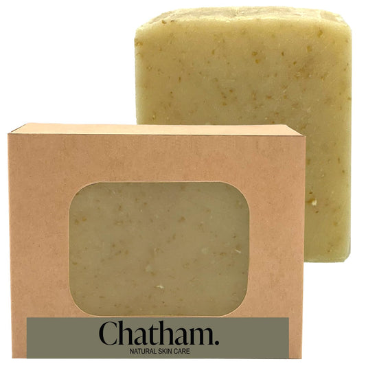 Lemongrass Oatmeal Moisturizing Soap Bar 5oz for Dry Skin, 100% Natural Ingredients, Shea Butter Free, and Lemongrass and Vanilla Essential Oils Beauty & Personal Care Chatham Natural Skin Care